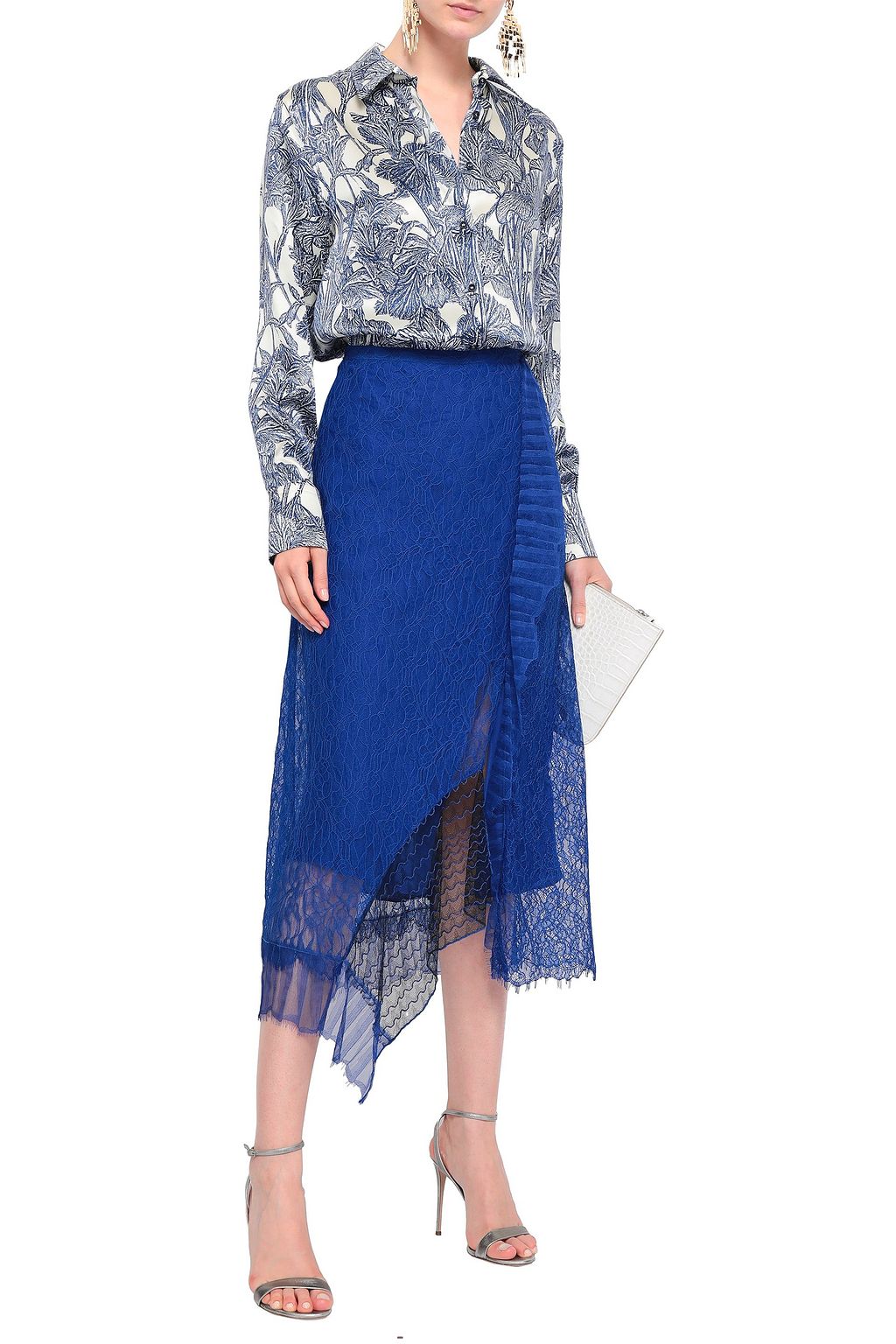 ROBERTO CAVALLI Printed silk-satin shirt