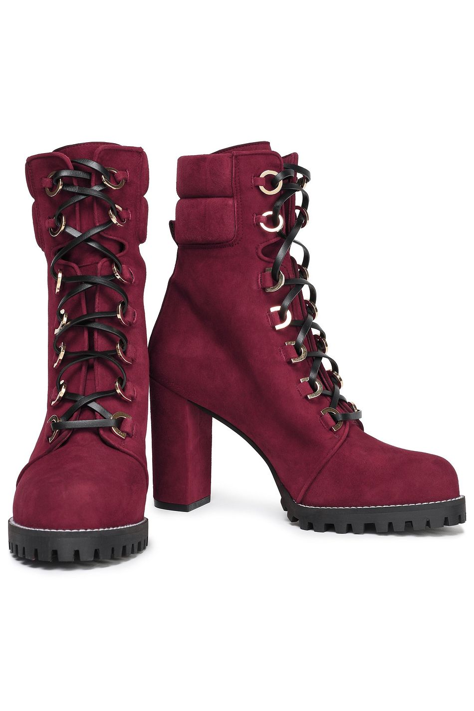 burgundy platform ankle boots