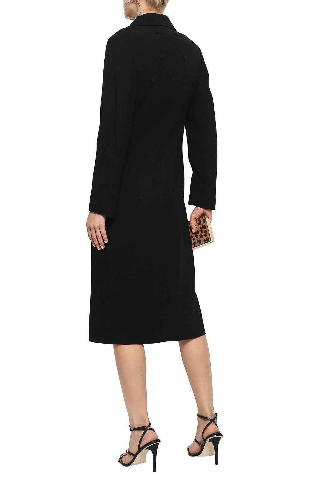 ROBERTO CAVALLI Button-embellished crepe coat