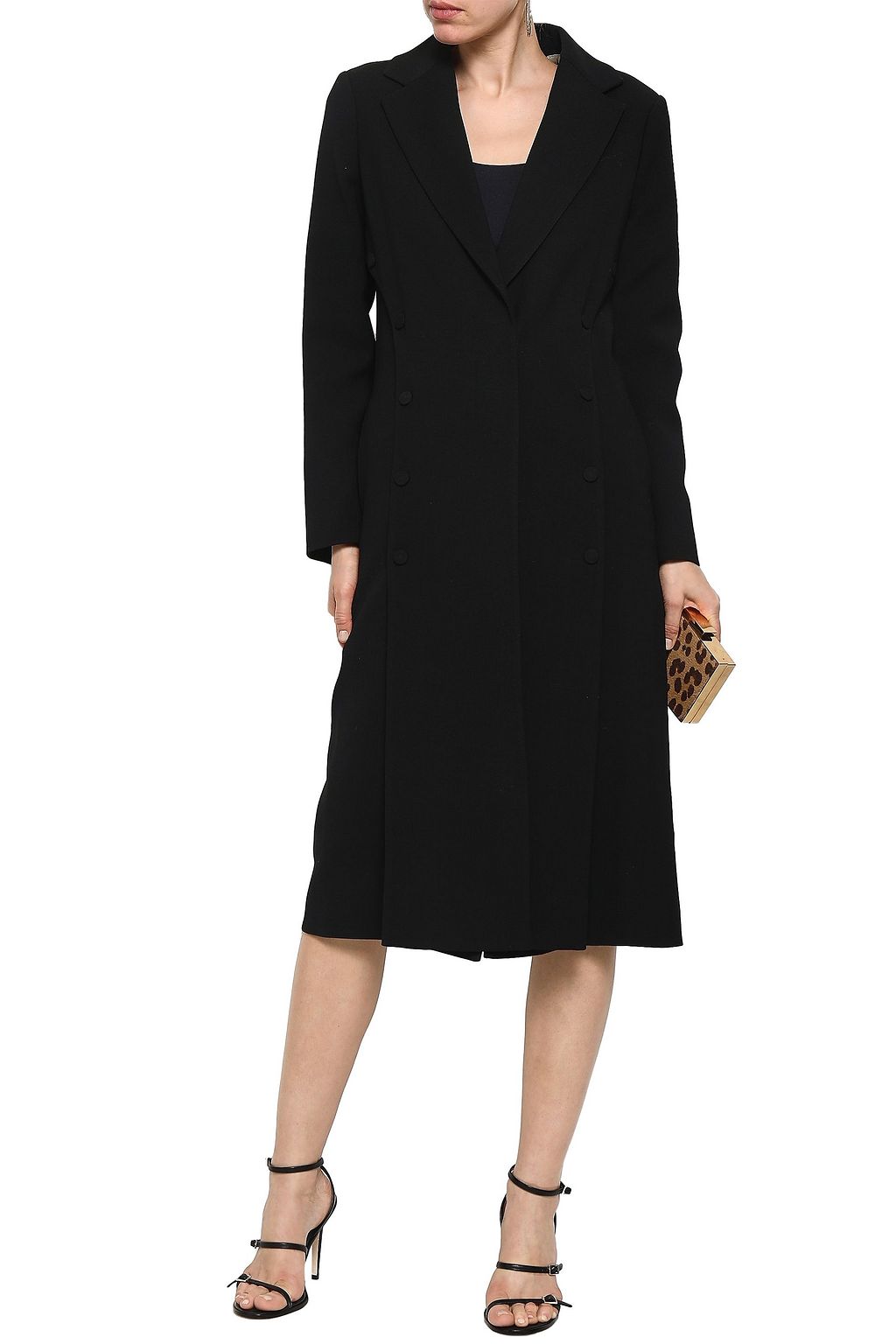 ROBERTO CAVALLI Button-embellished crepe coat
