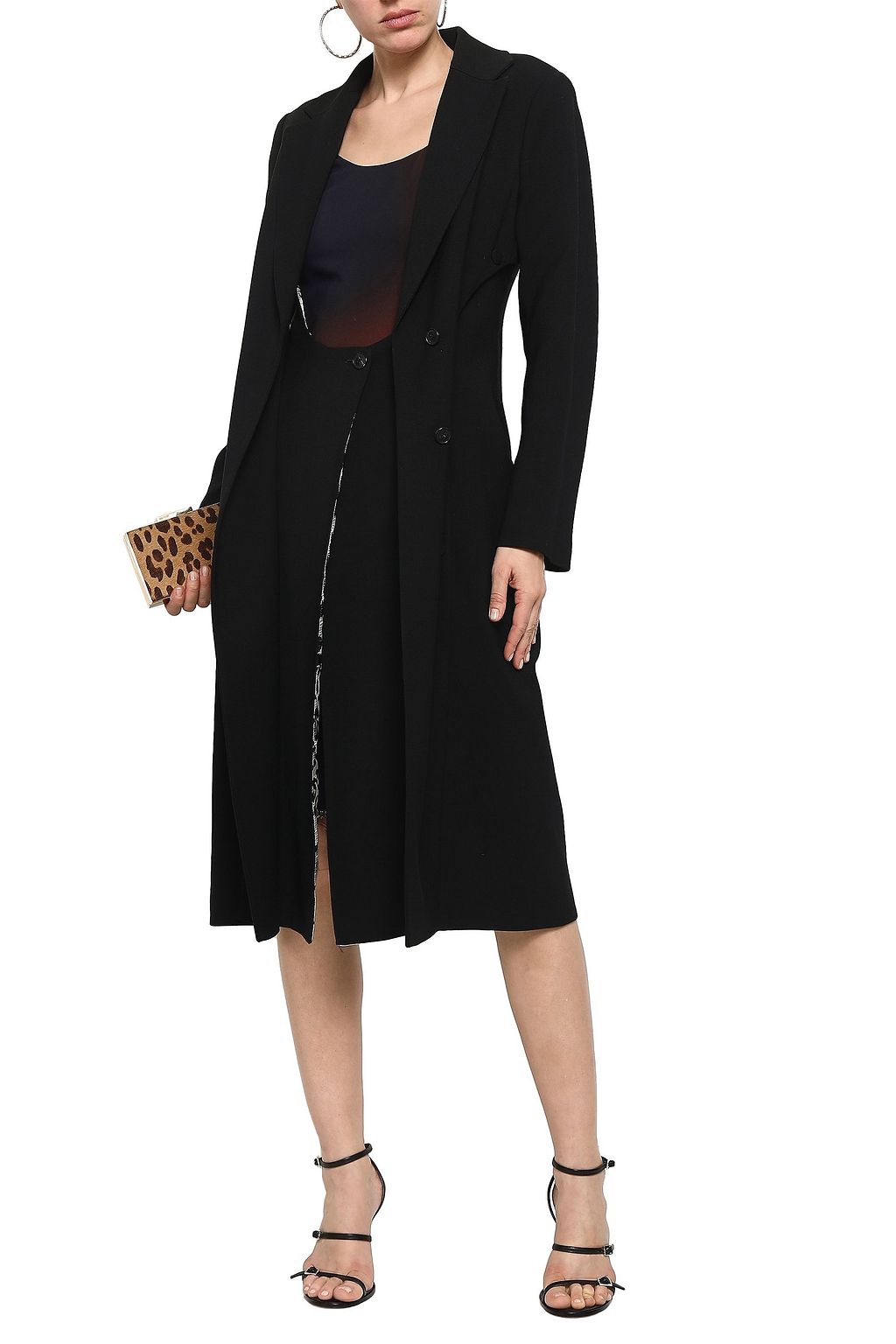ROBERTO CAVALLI Button-embellished crepe coat