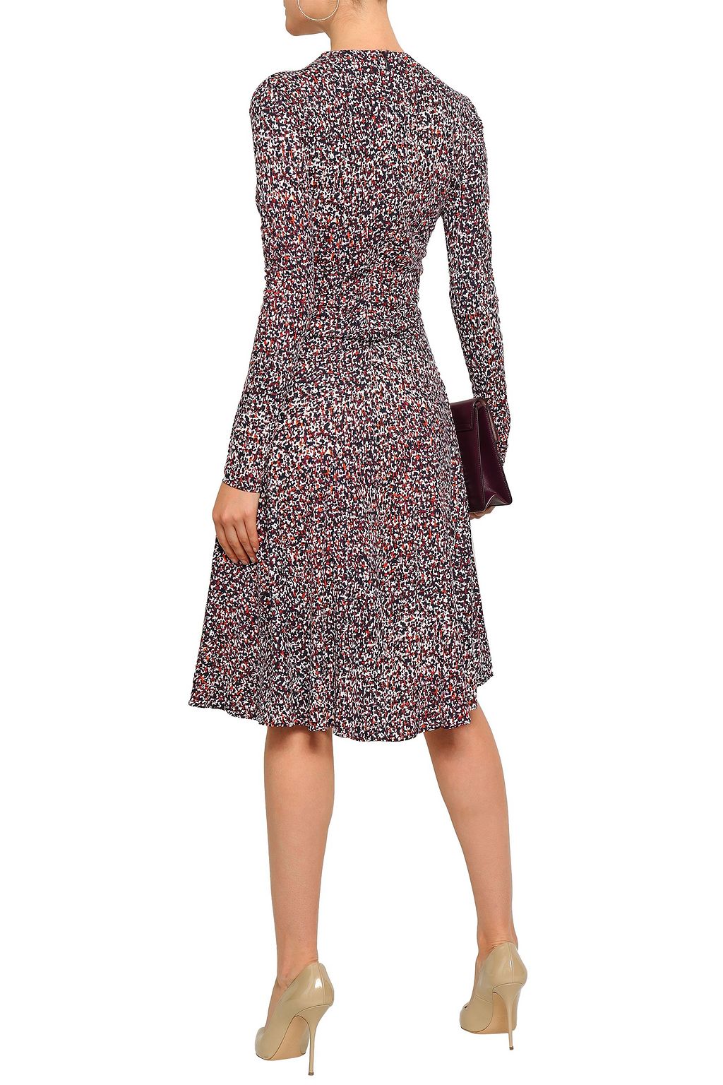 ROBERTO CAVALLI Knotted printed stretch-crepe dress