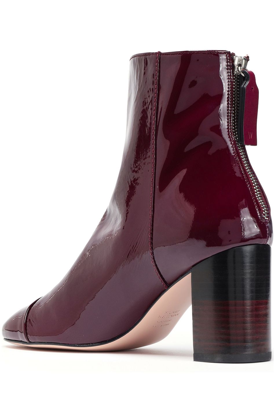 stuart weitzman patent leather ankle boots