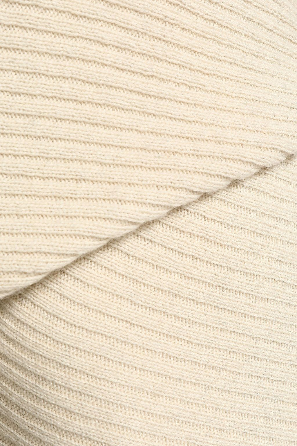 ROBERTO CAVALLI One-shoulder ribbed alpaca, silk and cashmere-blend gown