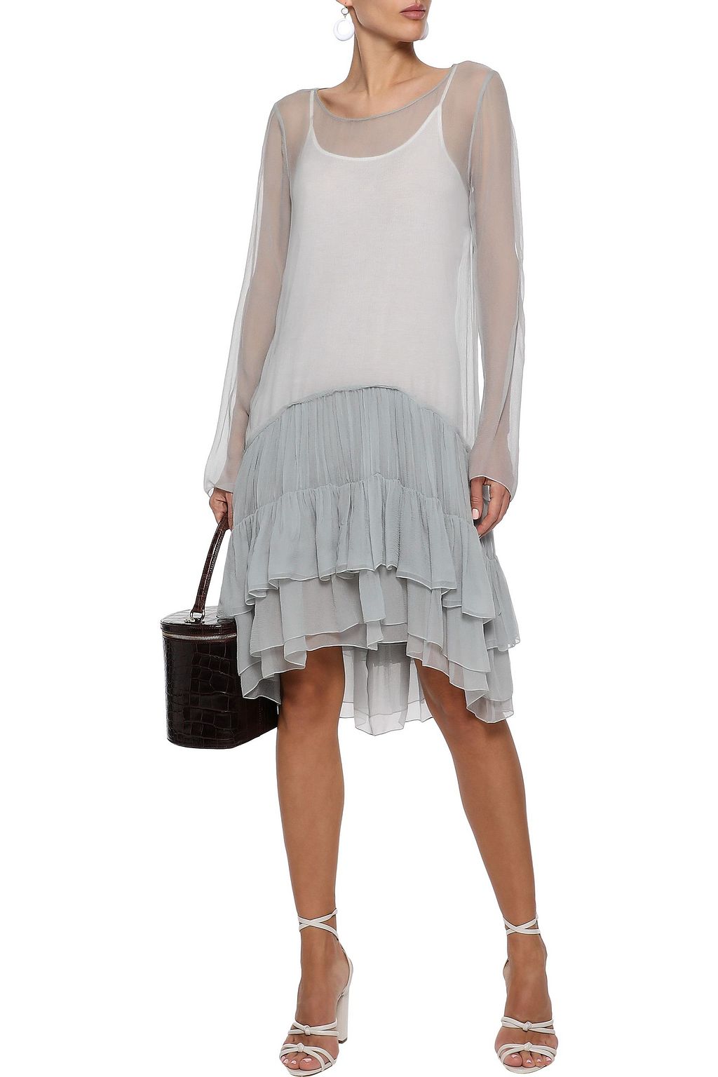 CHLOÉ Ruffled silk-georgette dress