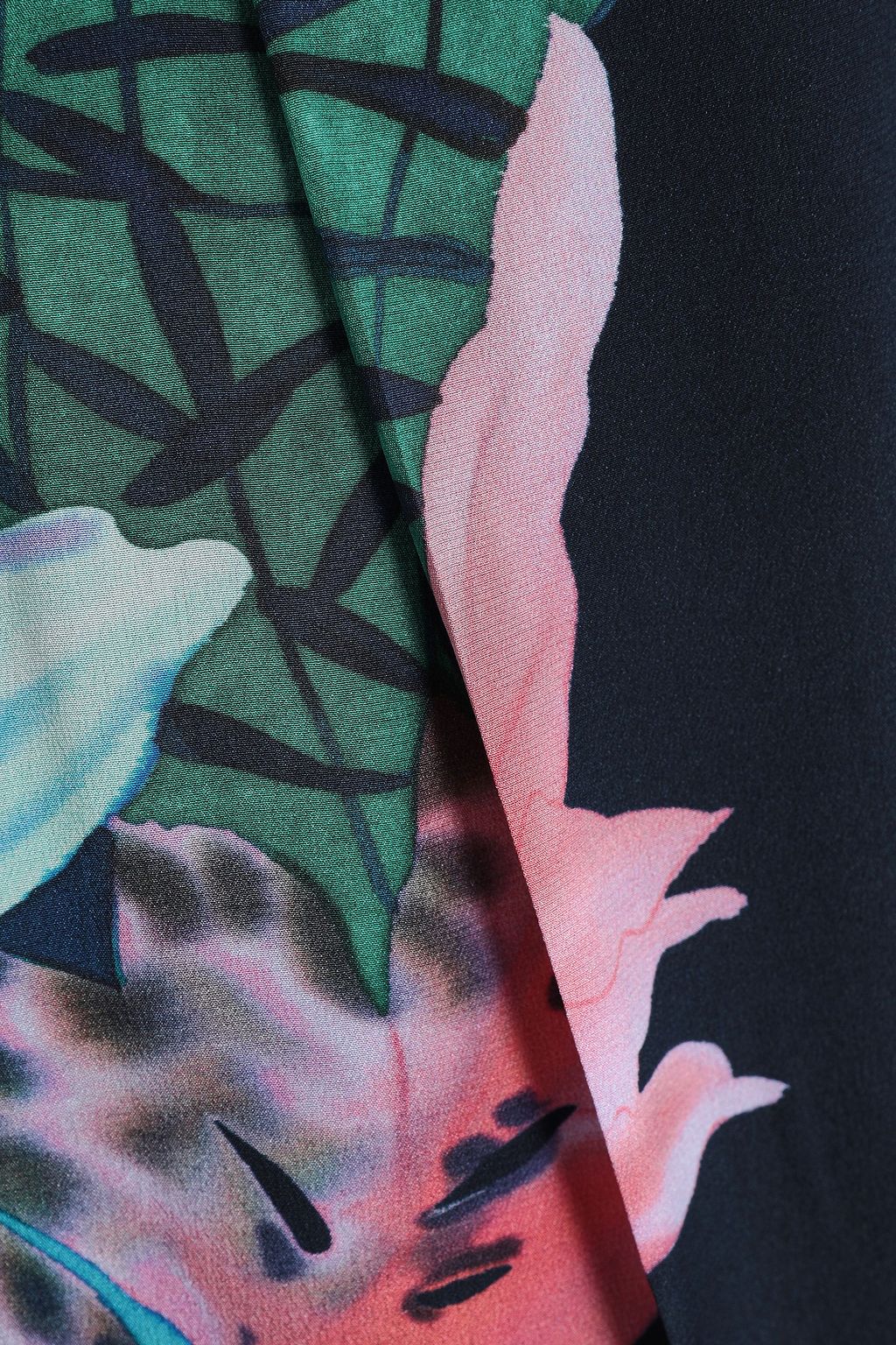 ROBERTO CAVALLI Cutout printed silk crepe de chine jumpsuit