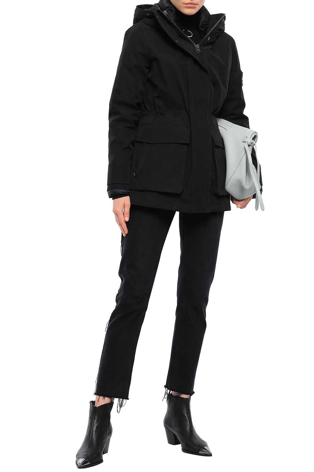 49WINTERS Convertible cotton-blend gabardine hooded down coat