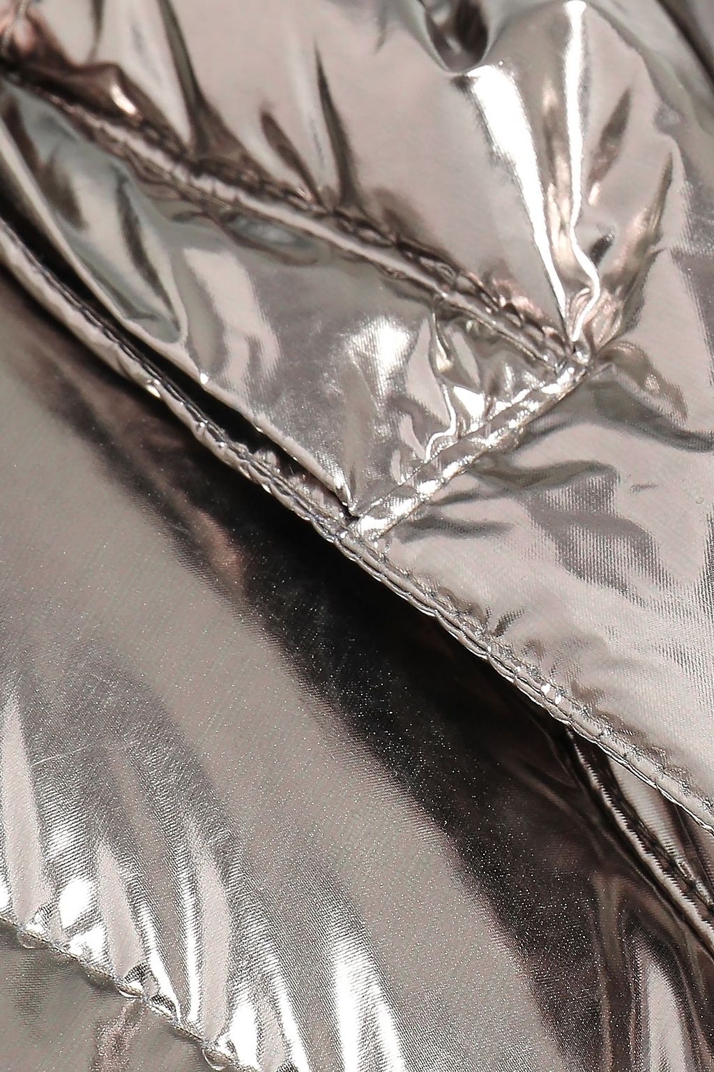 49WINTERS Metallic quilted shell hooded down jacket