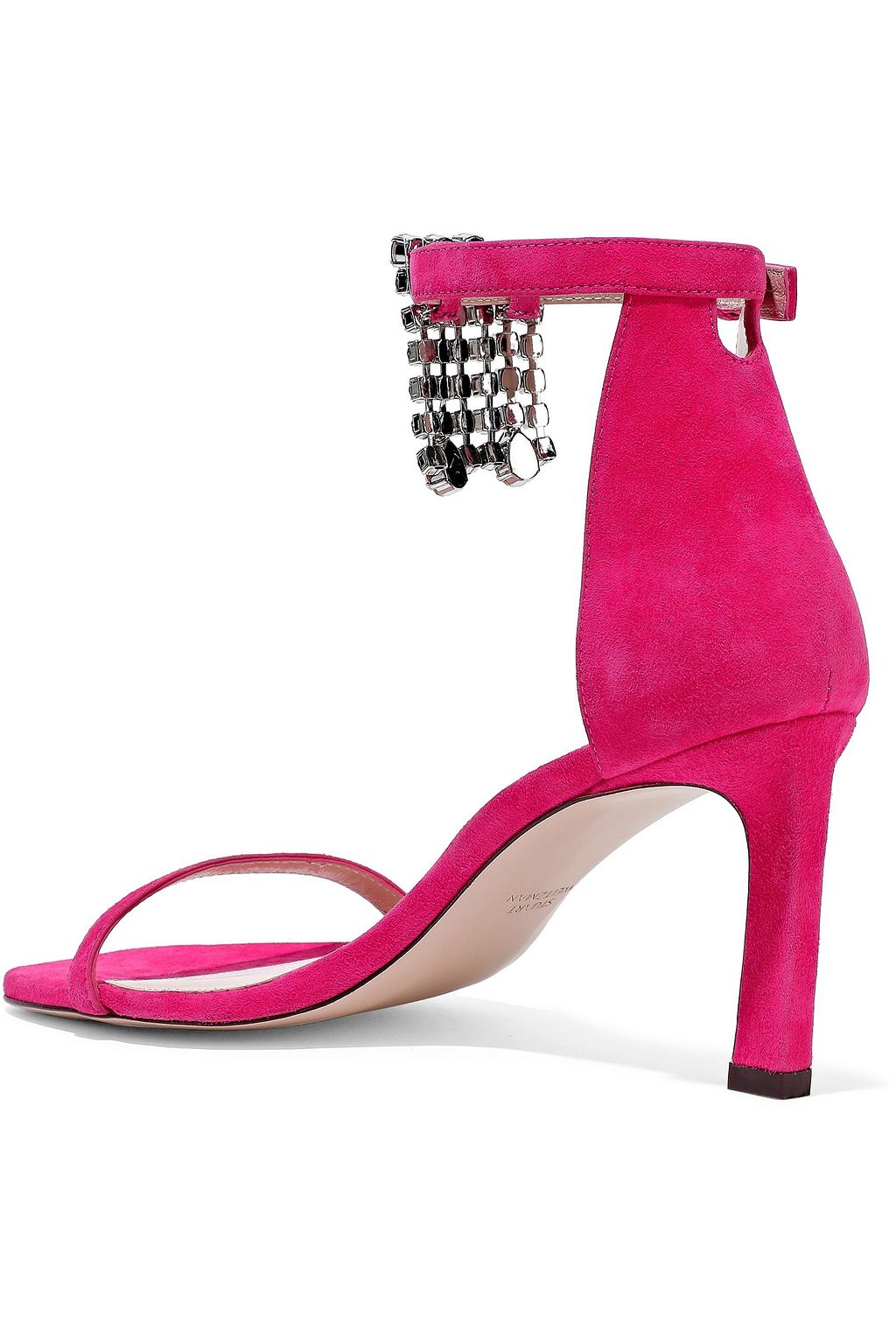 STUART WEITZMAN Crystal-embellished suede sandals