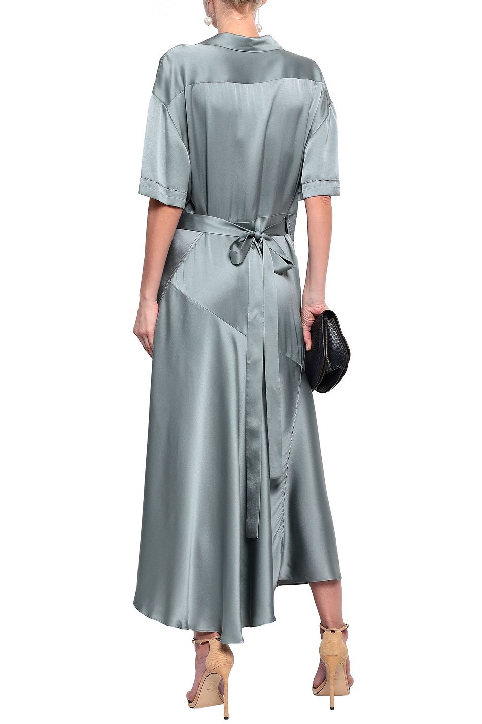 silk satin wrap dress