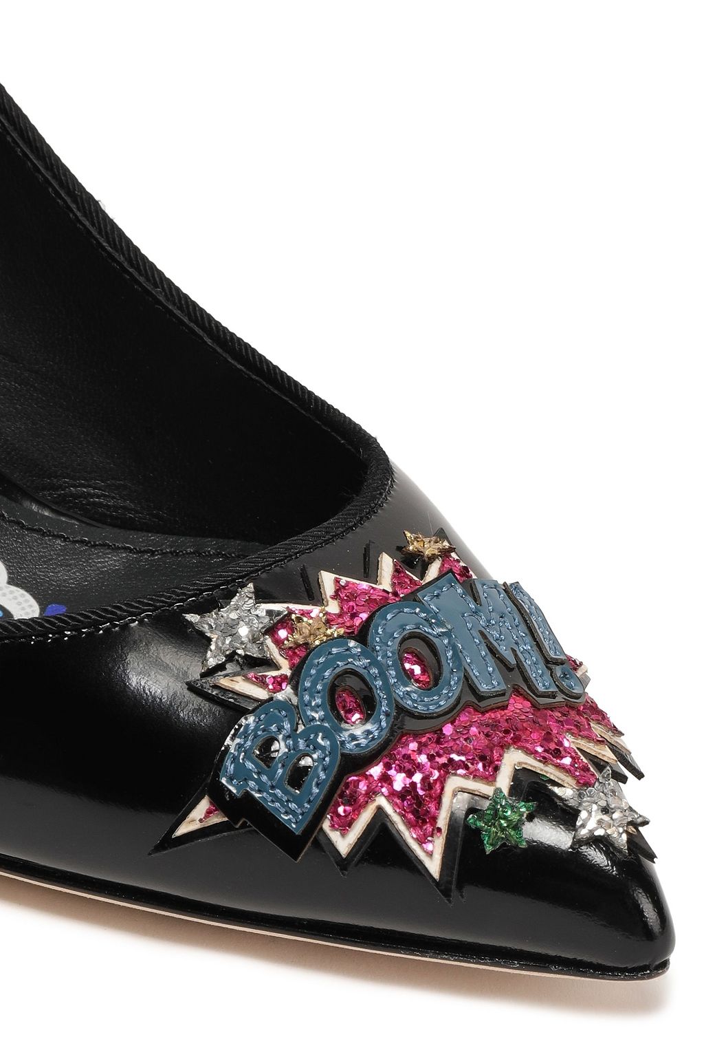 DOLCE&GABBANA Appliquéd patent-leather pumps