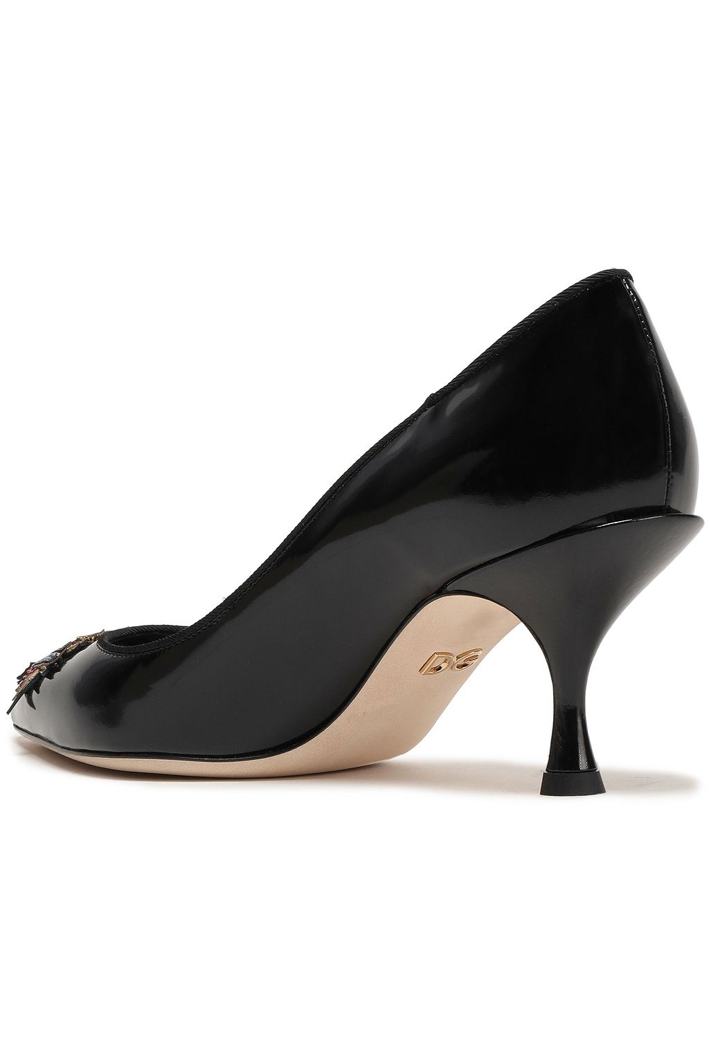 DOLCE&GABBANA Appliquéd patent-leather pumps