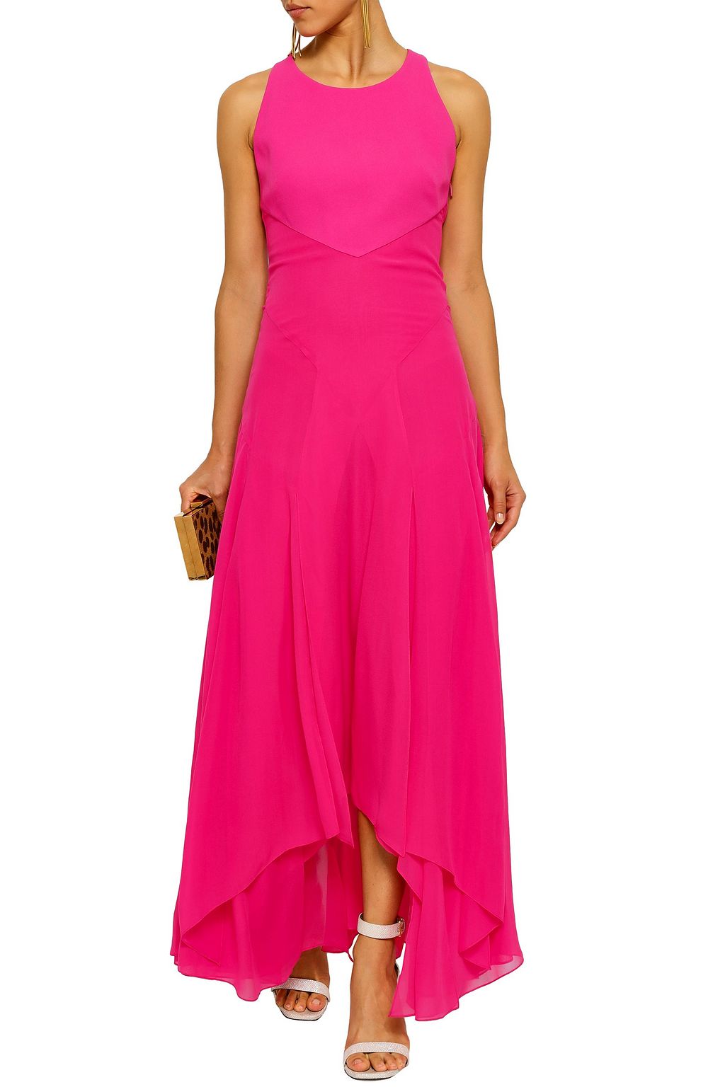 ROBERTO CAVALLI Ruffled silk-georgette and crepe gown
