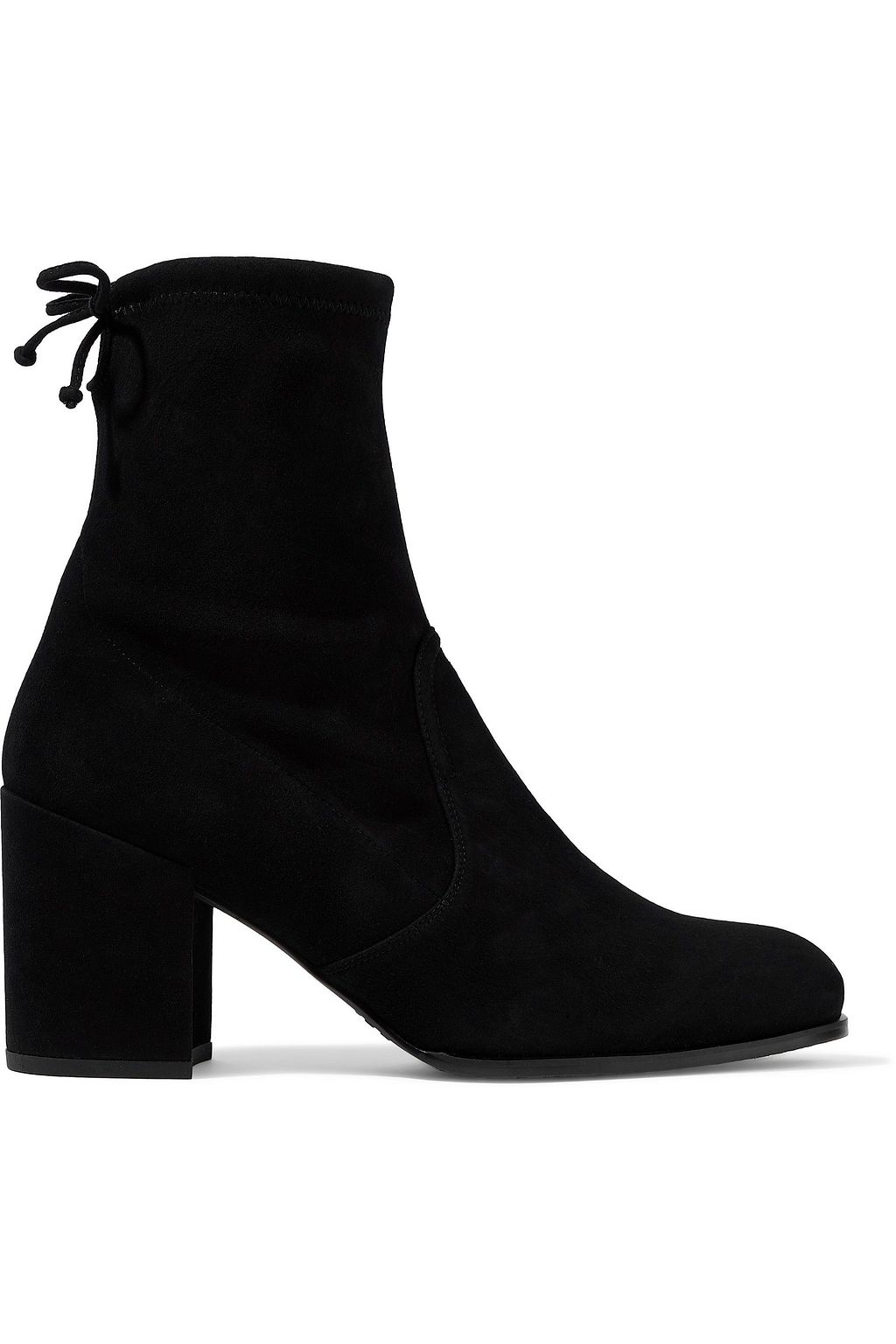 Black Bow-detailed suede ankle boots 