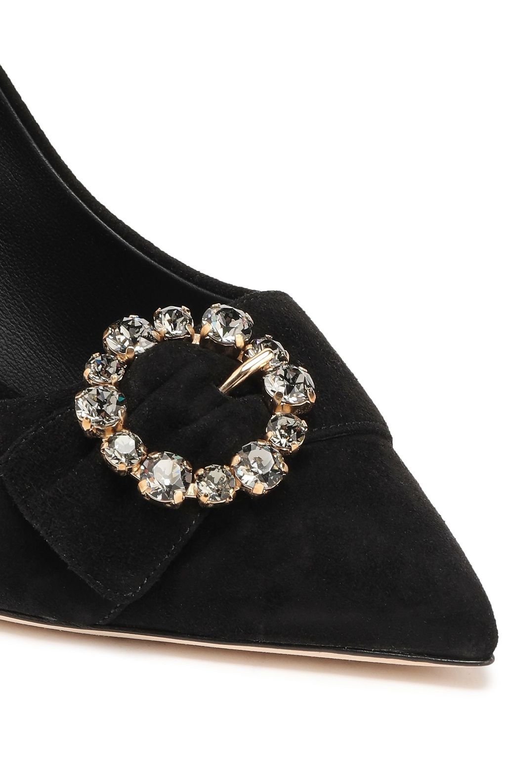 DOLCE&GABBANA Crystal-embellished suede pumps
