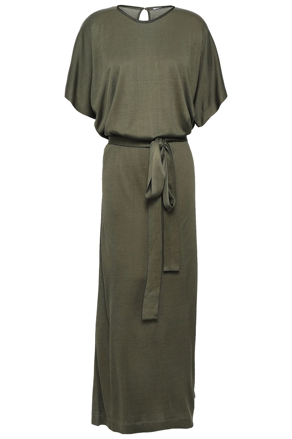 khaki jersey maxi dress