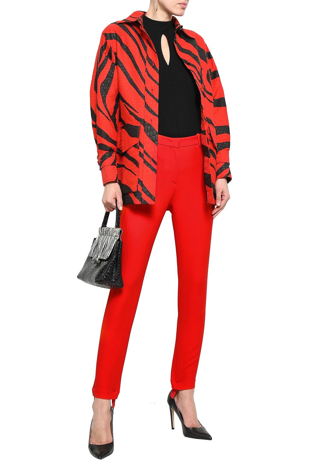 ROBERTO CAVALLI Crepe slim-leg stirrup pants