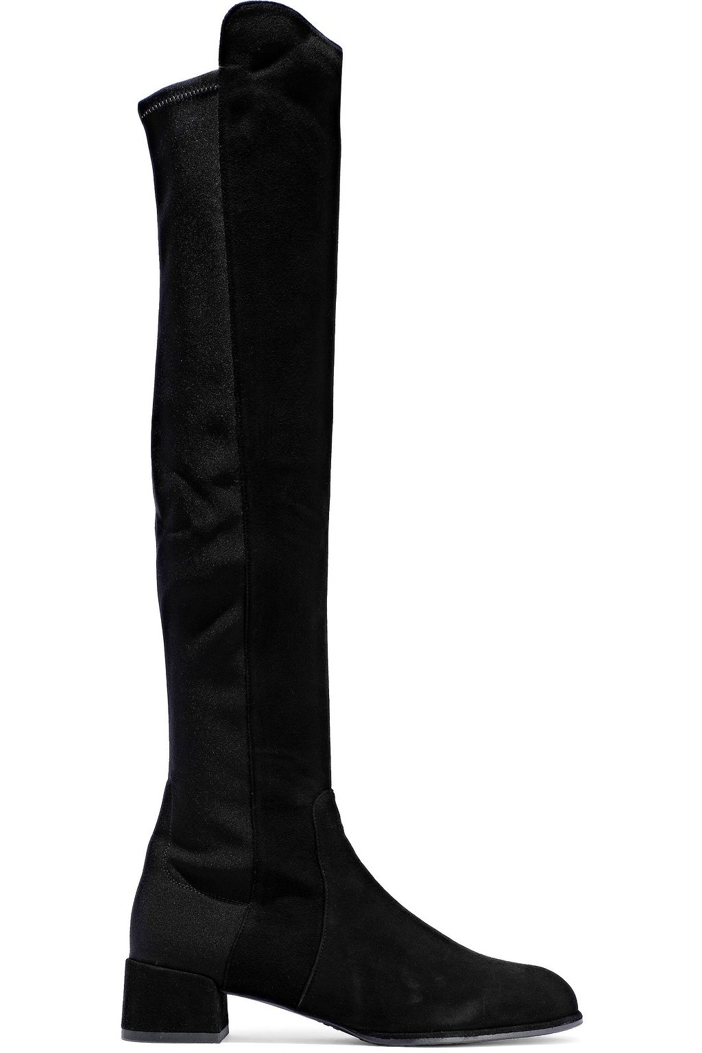 black suede stretch boots
