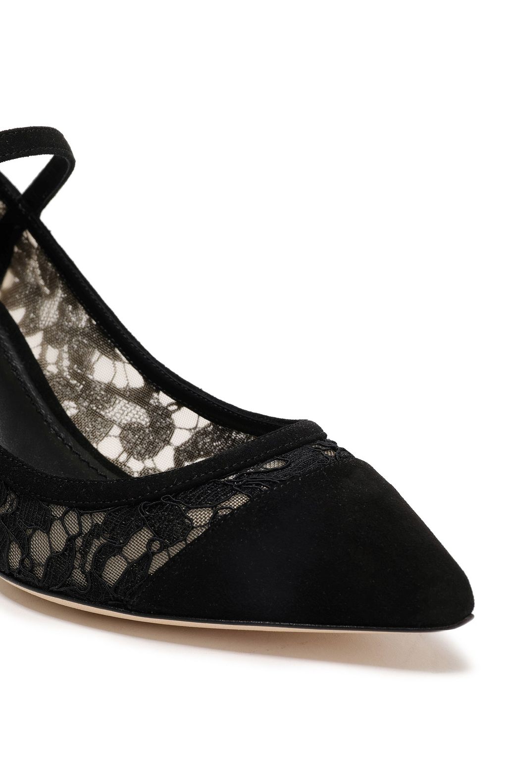 DOLCE&GABBANA Guipure lace and suede Mary Jane pumps