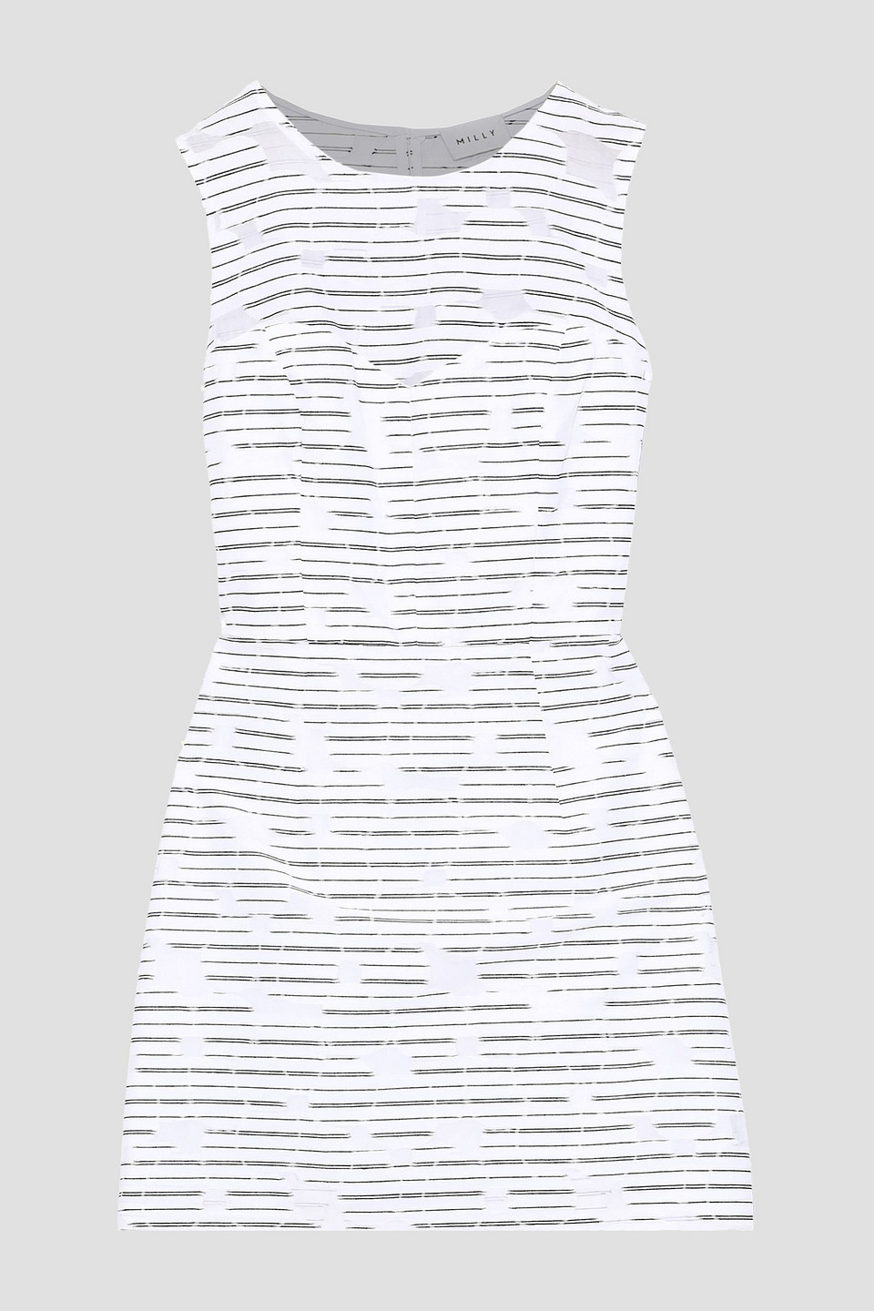Milly Nina burnout striped cotton-blend mini dress