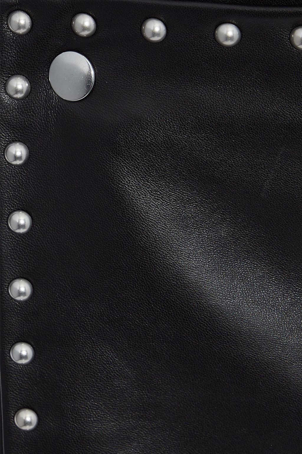 HELMUT LANG Studded leather mini wrap skirt