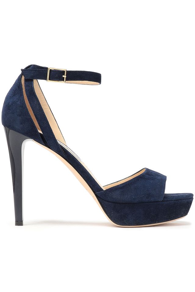 navy suede platform sandals