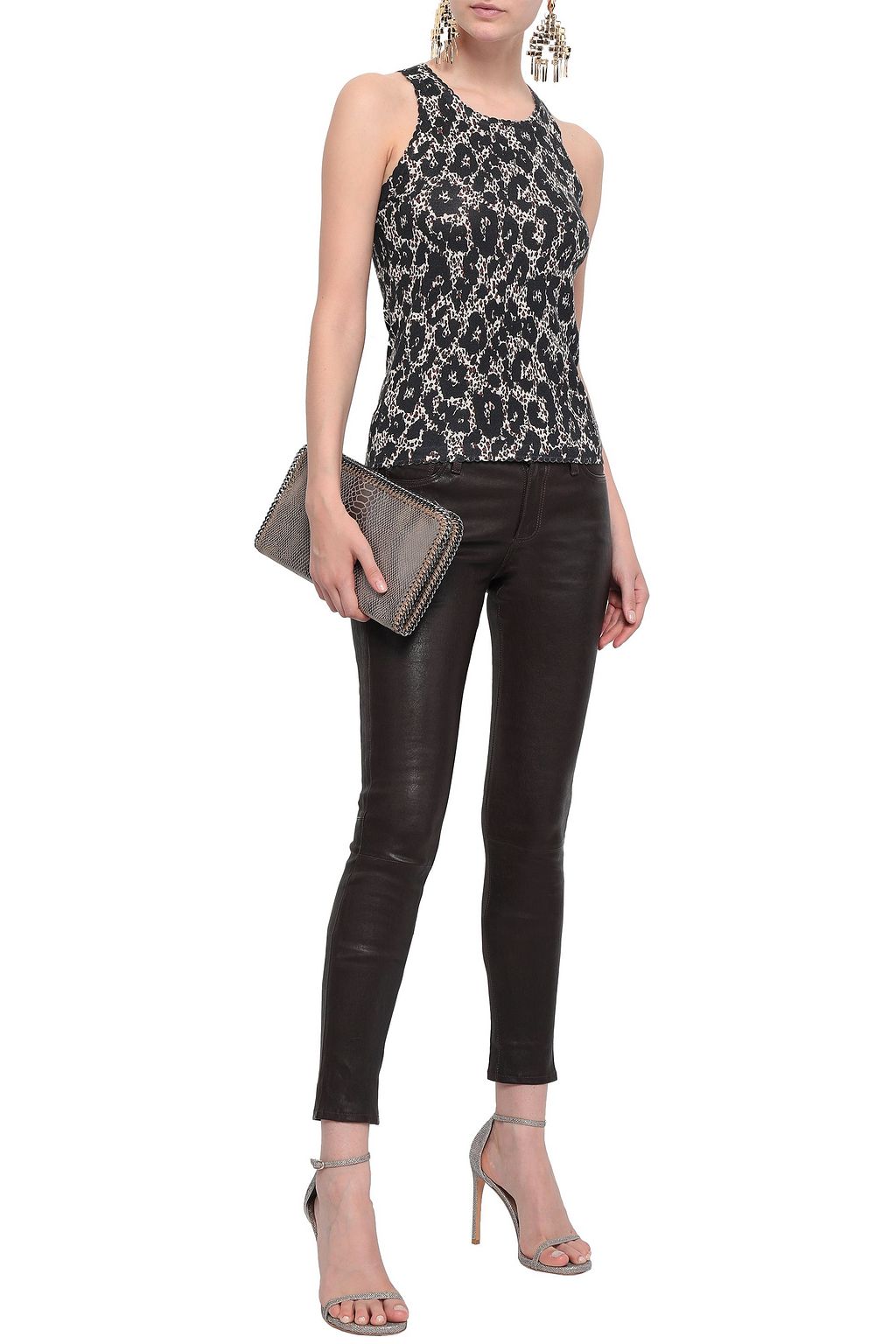 ROBERTO CAVALLI Leopard-print knitted tank