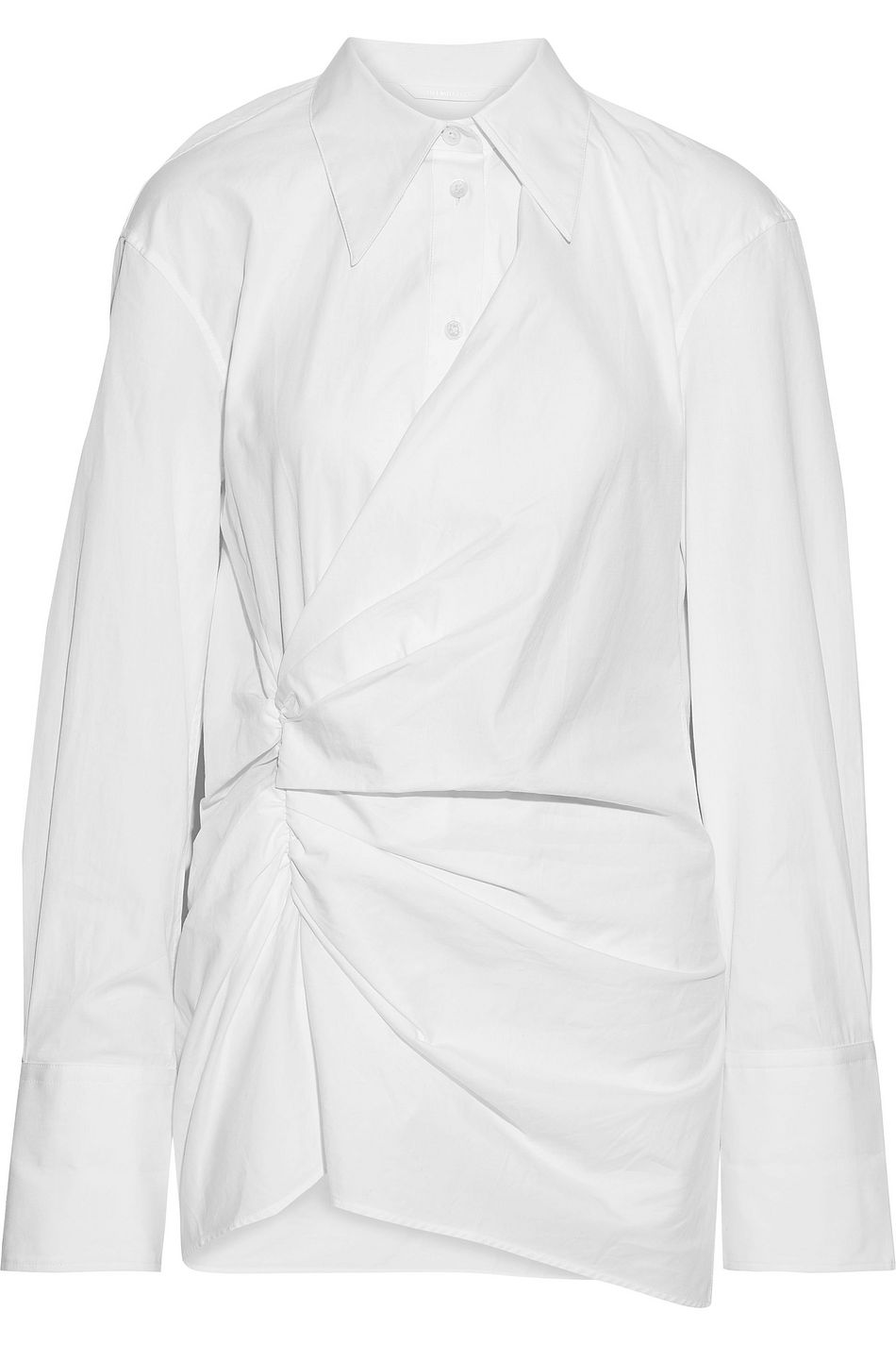 White Draped Cotton Poplin Shirt Sale Up To 70 Off The Outnet