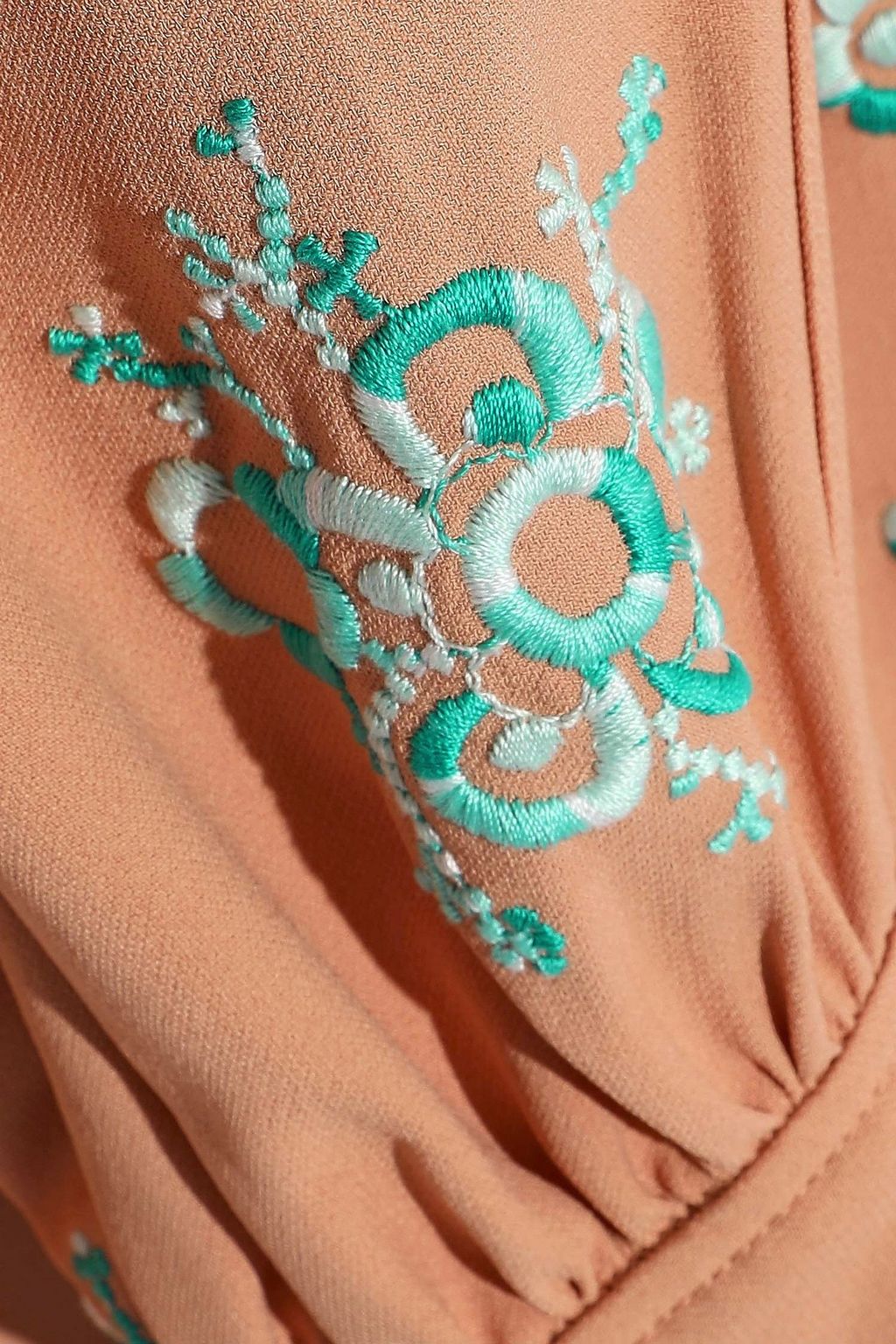 CHLOÉ Belted embroidered cady mini dress